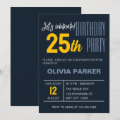 Invitation Élégante Marine Fête d'anniversaire adulte tendanc (Devant / Derrière)
