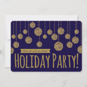 Invitation Elégante Marine & Gold Holiday Party (Devant)