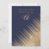 Invitation Elégante Marine Parties scintillant bleu or robe F (Dos)