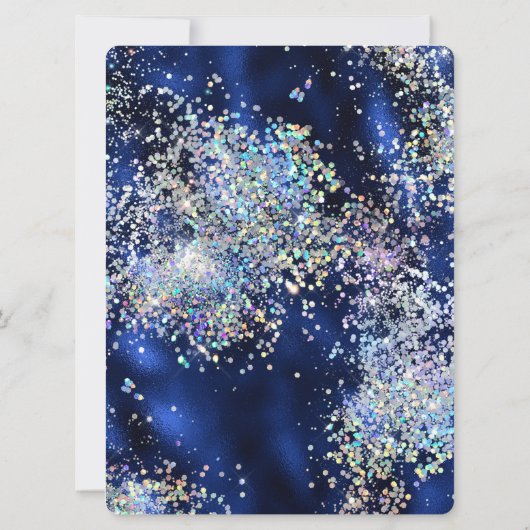 Invitation Elégante Marine Parties scintillant en argent or Q (Dos)