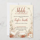 Invitation élégante marron pour une fête surprise  (Devant)