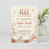 Invitation élégante marron pour une fête surprise  (Debout devant)