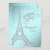 Invitation Elégante mascarade Paris (Devant / Derrière)