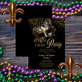 Invitation Elégante Masquerade Masque Mardi Gras Party