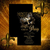 Invitation Elégante Masquerade Masque Mardi Gras Party