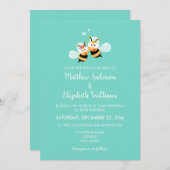 Invitation Elégante Menthe Classique À Être Mignonne Mariage (Devant / Derrière)