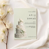 Invitation Elégante menthe vert blanc Mariage