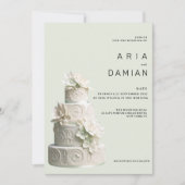 Invitation Elégante menthe vert blanc Mariage (Devant)