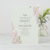 Invitation Élégante menthe vert hyacinth mariage floral (Debout devant)