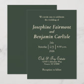 Invitation Élégante Minimal de Chasse Vert (Devant / Derrière)