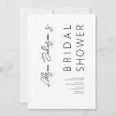 Invitation Elégante minimaliste Black Bridal Shower Invitatio (Devant)