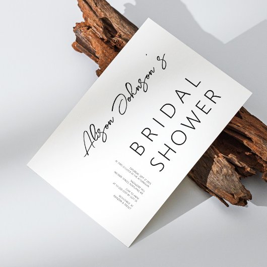 Invitation Elégante minimaliste Black Bridal Shower Invitatio