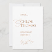 Invitation Élégante minimaliste calligraphie Mariage classiqu (Devant)