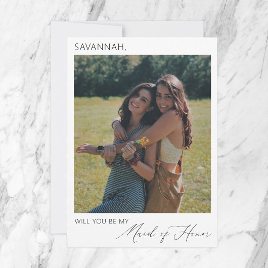 Invitation Élégante minimaliste servante d'honneur Photo