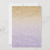 Invitation Elégante Mis Quince Purple Gold Parties scintillan (Dos)