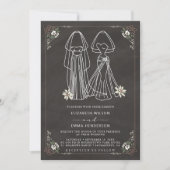Invitation Élégante Mme et Mme Chalkboard Mariage (Devant)