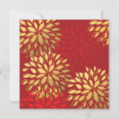 Invitation élégante moderne à motif floral rouge f (Dos)