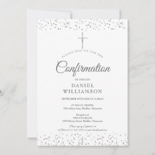 Invitation Élégante Moderne Confirmation Poussière d'Étoiles