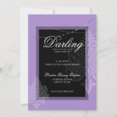 Invitation Élégante moderne douche de mariée violette et noir (Devant)