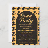 Invitation Élégante moderne jaune et noir Arche de la remise  (Devant)