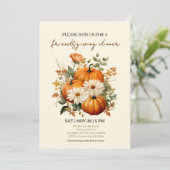 Invitation Élégante Moderne pour Friendsgiving (Debout devant)