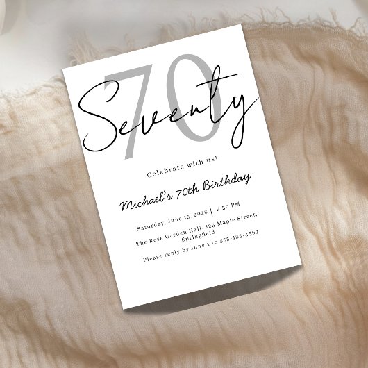 Invitation élégante moderne pour les 70 ans