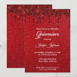 Invitation élégante moderne pour Quinceanera