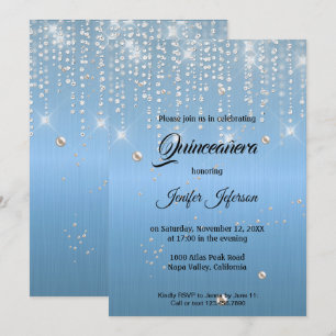 Invitation élégante moderne pour Quinceanera