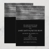 Invitation élégante moderne simple argent et noir (Devant / Derrière)
