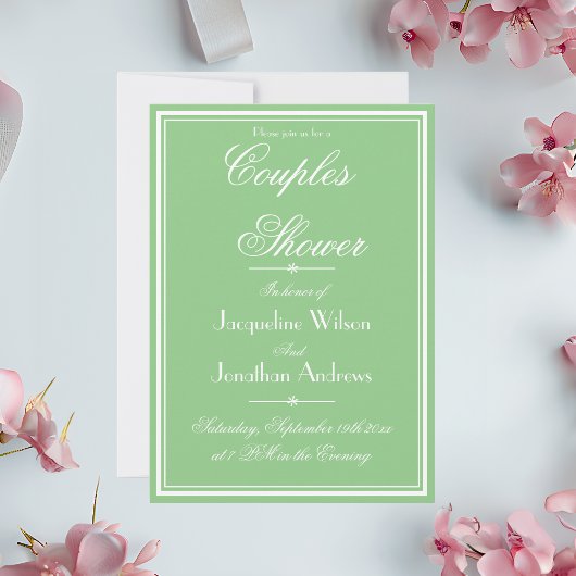 Invitation Elégante Monnaie Douce + Couples Personnalisés Bla