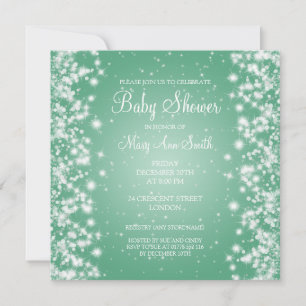 Invitation Élégante Monnaie Étincelle Hiver Baby shower