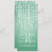 Invitation Elégante Monnaie verte de nuit de mariage (Devant / Derrière)