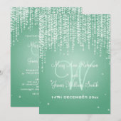 Invitation Elégante Monnaie verte de nuit de mariage (Devant / Derrière)