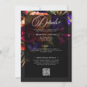 Invitation Élégante Moody Vibrant Harvest Floral à deux côtés (Dos)