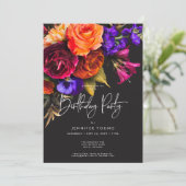 Invitation Élégante Moody Vibrant Harvest Floral Anniversaire
