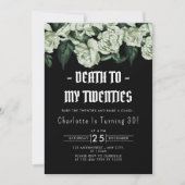 Invitation Elégante mort florale à mes 20 ans 30e anniversair (Devant)