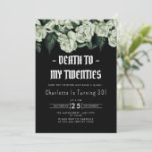 Invitation Elégante mort florale à mes 20 ans 30e anniversair (Debout devant)