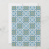 Invitation Elégante Mosaïque bleue Perse Mariage musulman isl (Dos)