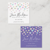 Invitation élégante motif de coeurs colorés (Devant / Derrière)