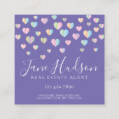 Invitation élégante motif de coeurs colorés (Dos)