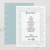 Invitation Élégante Navy Blue Floral sera ma servante d'honne (Devant / Derrière)