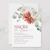 Invitation Elégante neige en amour Hiver Fête des mariées rou (Devant)