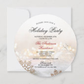 Invitation Élégante Neige et Baubles Noël (Devant)