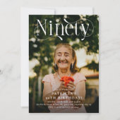 Invitation Elégante NINETY Photo 90th Birthday Party (Devant)