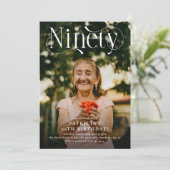 Invitation Elégante NINETY Photo 90th Birthday Party (Debout devant)