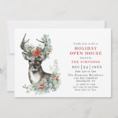 Invitation Élégante Noël de cerfs HOLIDAY OPEN HOUSE (Devant)