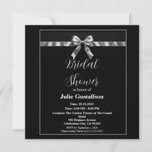 Invitation élégante noir et blanc pour une Baby Sh
