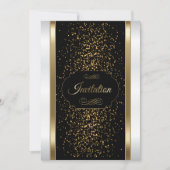 Invitation élégante noire, blanche et dorée (Devant)