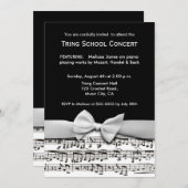 Invitation élégante noire et blanche de (Devant / Derrière)