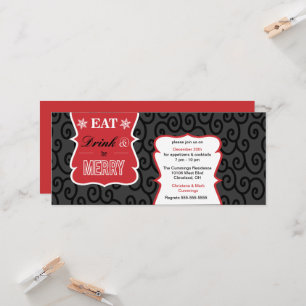 Invitation élégante noire et blanche pour une fête